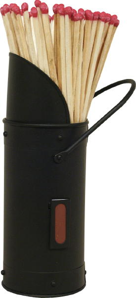 Match holder and matches, black